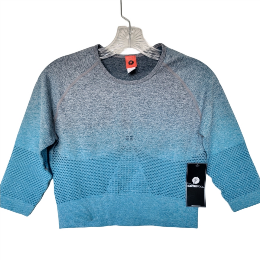 Electric Family Teal and Gray Crew Neck Sweater
